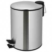Ведро из нержавеющей стали, с педалью и плоской крышкой, матовое, 12 л Київ - зображення 1