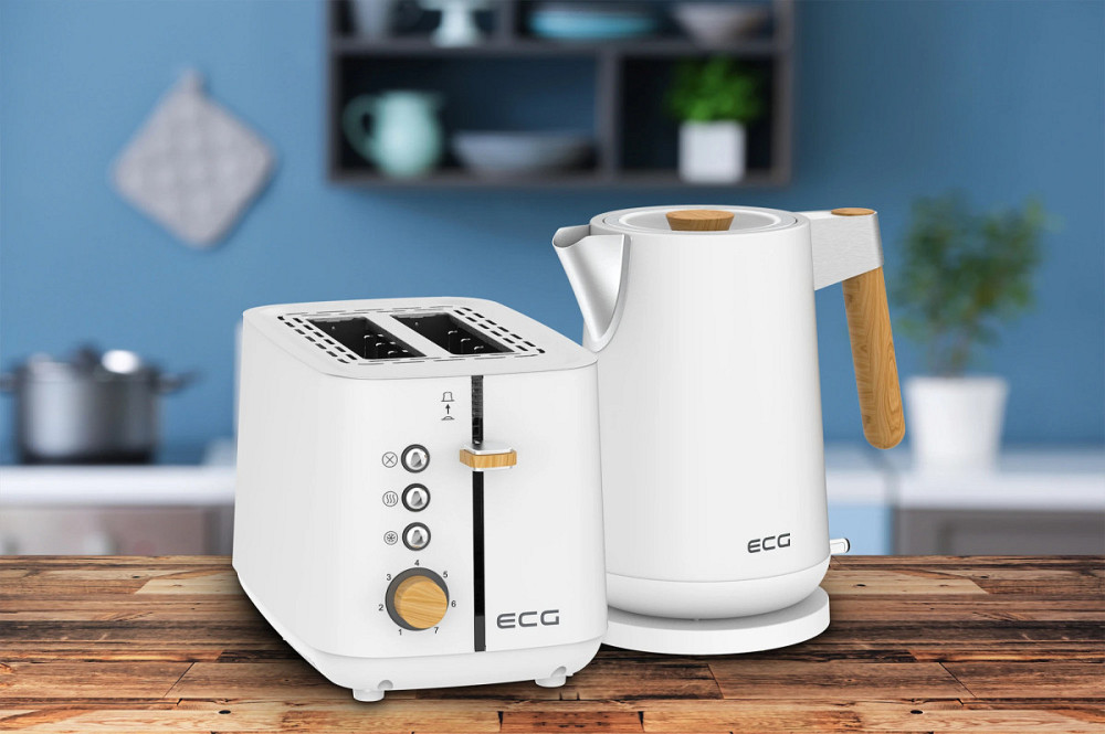 Тостер EСG ST 2768 Timber White 780–925 Вт белый Київ - зображення 9