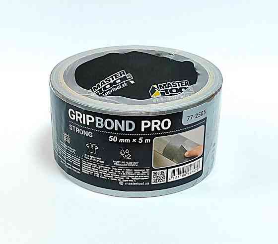 Лента армированная MASTERTOOL GripBond Pro Strong t 70°C 50 мм×5 м серая 77-2505 Харьков