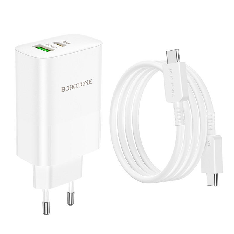 СЗУ Borofone BN10 Sunlight PD65W (1USB-A/1C) + кабель Type-C to Type-C Херсон - изображение 5