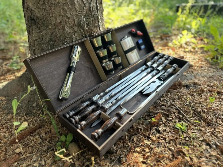 Подарунковий набір.Набір Шампурів у Дерев'яному Кейсі. Полтава Полтава - зображення 1