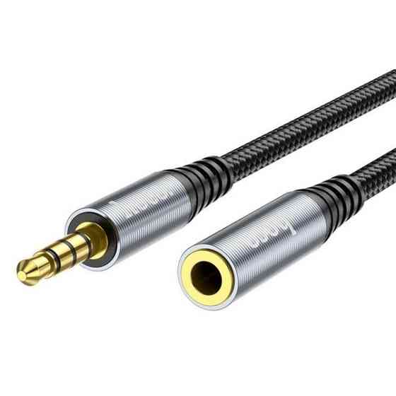 Аудіо-кабель Hoco UPA20 3.5 audio Male to Female 1m Metal Gray Харків