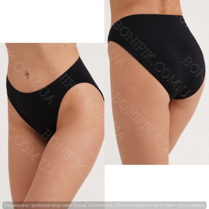 Трусы чёрные высокие с вырезом по бедру "Hi-Leg Briefs" Кривой Рог - изображение 2