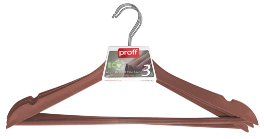 Набор 3-вешалки (коричневые) "Wooden Design" 2601849Br Київ - зображення 1
