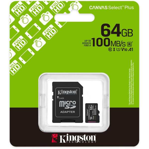 Карта пам'яті Kingston Canvas Select Plus microSDXC 64GB UHS-I R100MB/s + адаптер (SDCS3/64GB) Харків - зображення 4