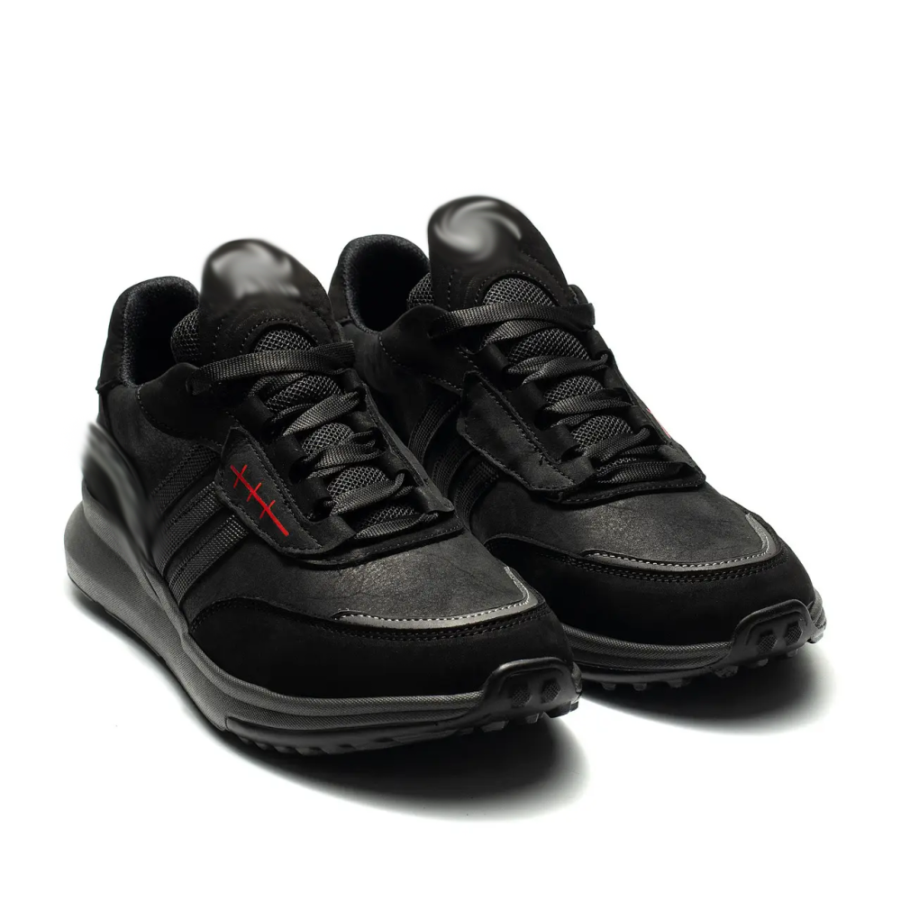 Мужские кожаные кроссовки Retropy Black Київ - зображення 3