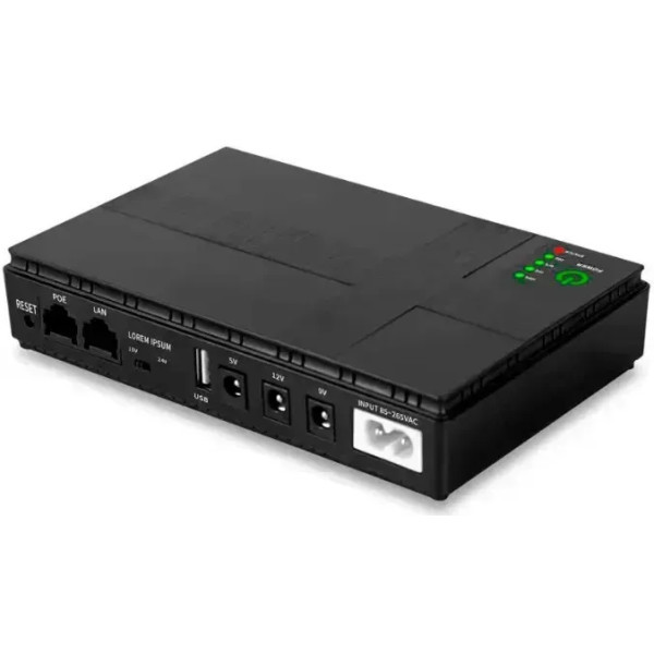 DM Портативне джерело живлення Mini DC UPS DC1018P 10400mAh Black Харків - зображення 1