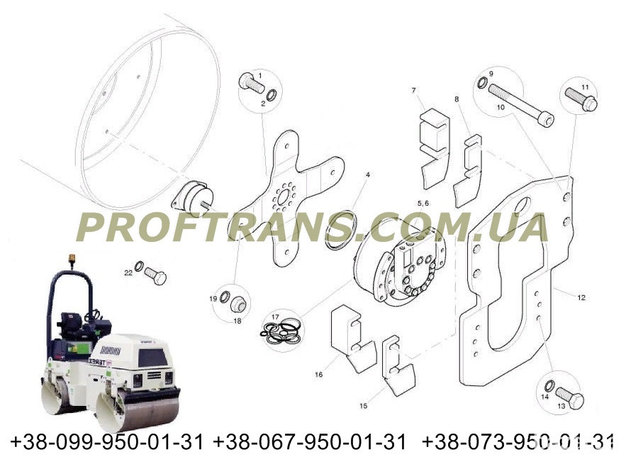 Подушка вибрационного катка Terex TV800, TV1000, TV1200, 1733- ТЕРЕКС Днепр - изображение 3