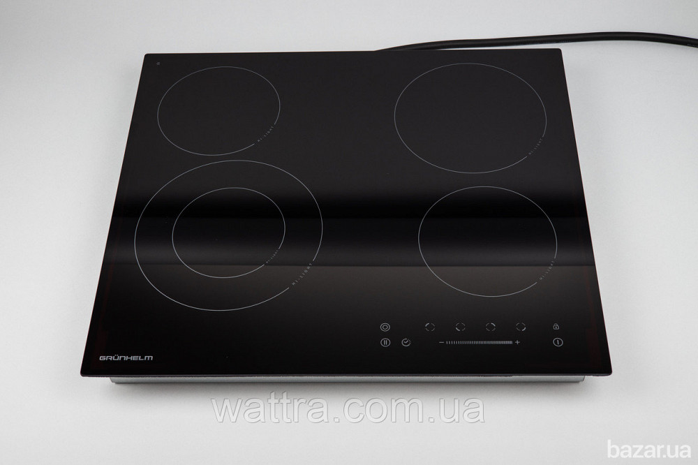 Стеклокерамическая варочная поверхность Grunhelm GPC 725 BE (4 конфорки, электро, стеклокерамика) Київ - зображення 5