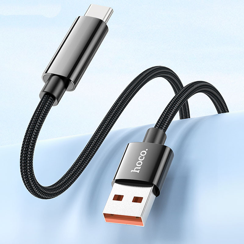 Дата кабель Hoco U125 Benefit 5A USB to Type-C with display (1.2m) Херсон - зображення 5