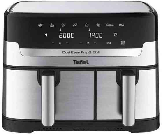Мультипечь Tefal Dual Easy Fry&Grill Air Fryer EY905D10 8.3 л 2700 Вт серебристая Киев