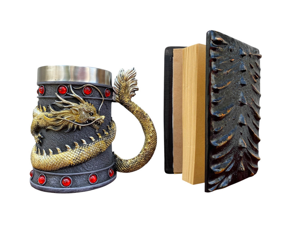 Подарочный набор Кружка 3D Танкард Gold Rose и Блокнот 3D «Жар Сердца Дракона» Київ - зображення 2