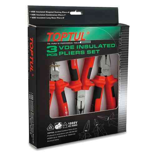 Плоскогубцы диэлектрические 1000V TOPTUL набор 3ед. GAAE0301 Харьков