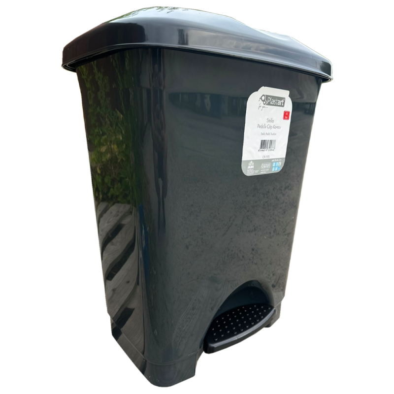 Ведро для мусора с педалью Irak Plastik Stella 45л антрацитовое Київ - зображення 1
