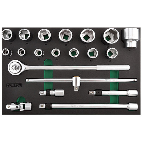 Набор головок с трещоткой в ложементе 3/4" 20ед. TOPTUL GVD2010 Харків - зображення 1