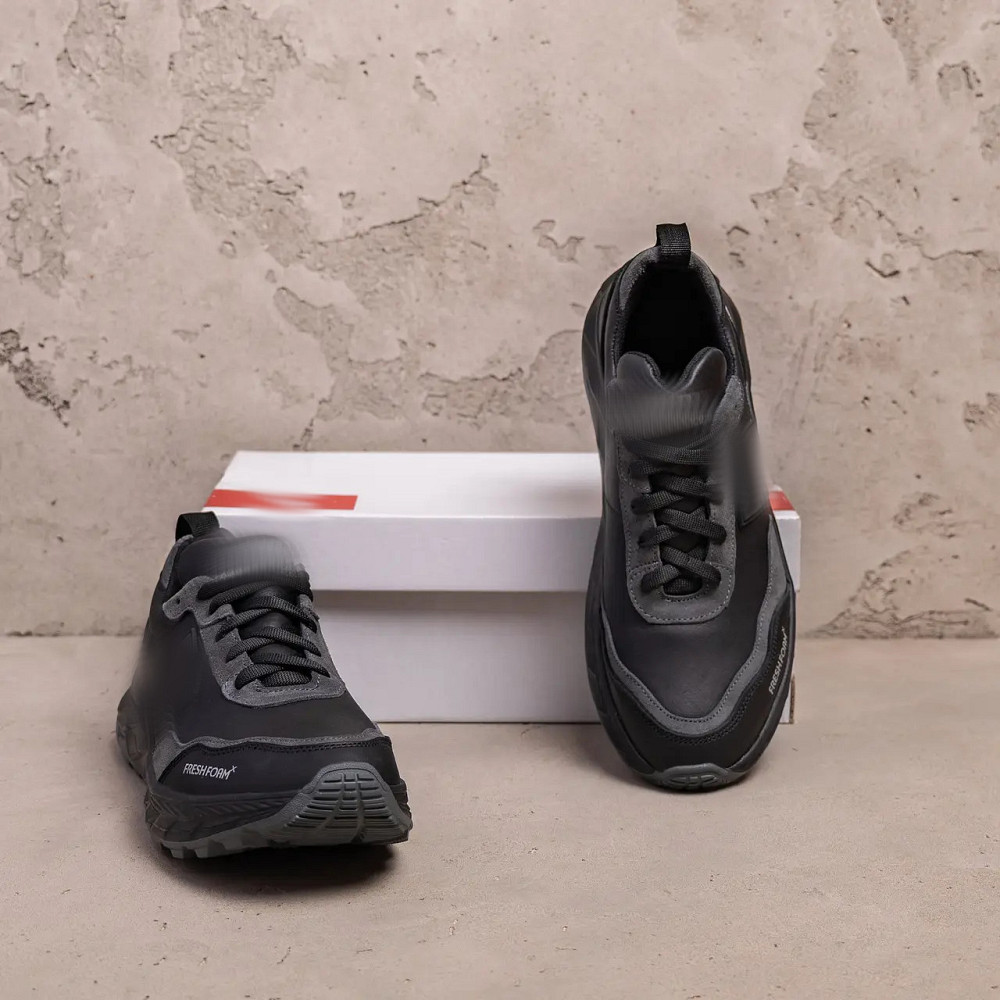 Мужские кожаные кроссовки Clasic model Black Киев - изображение 8