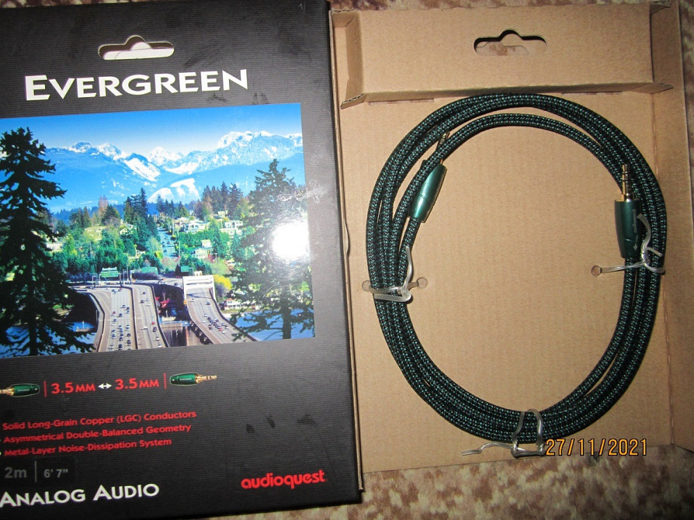 Межблочный стерео аудио кабель AudioQuest Evergreen с разъемами 3.5 мм Кривой Рог - изображение 1