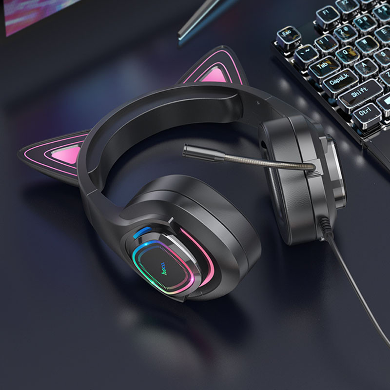 Накладные наушники Hoco W107 Cute cat (USB+3.5mm/2m) Херсон - изображение 7