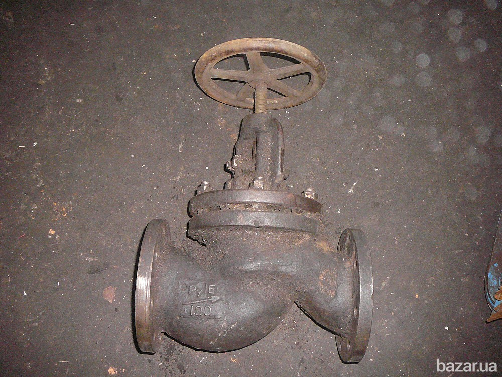клапан запорный проходной фланцевый 15кч14п Ду 100 Ру 16 Полтава - изображение 1
