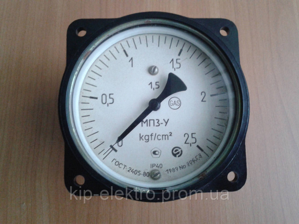 Манометр показывающий МП3-У ФОШ (МП-3У, МП3У, МП 3У) - осевой штуцер (ОШ), с фланцем Київ - зображення 1