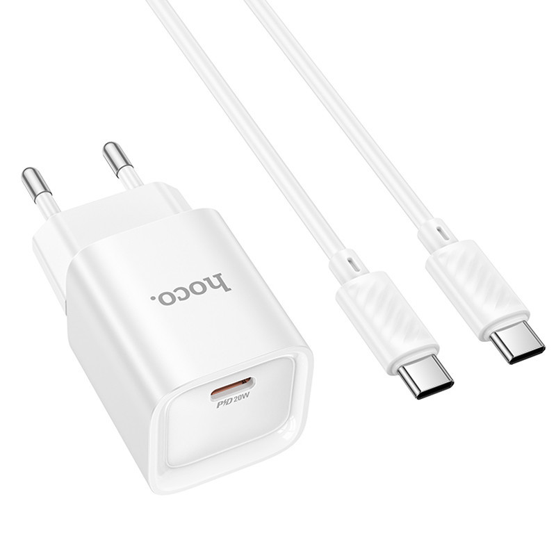 СЗУ Hoco C146A Charm PD20W (1USB-C) + кабель Type-C to Type-C Херсон - зображення 3