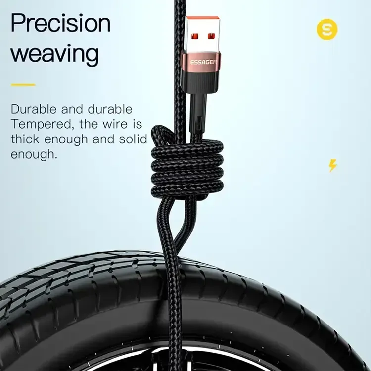 Зарядний кабель Fast Charge ESSAGER 6A Type-C 1 метр Мукачево - изображение 3