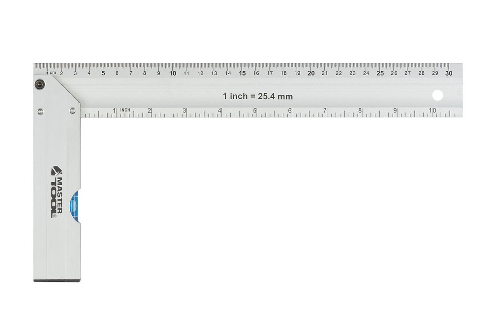 Угольник строительный алюминиевый MASTERTOOL 300 мм ручка Al с капсулой 0,5 мм/1м 30-4300 Харків - зображення 4