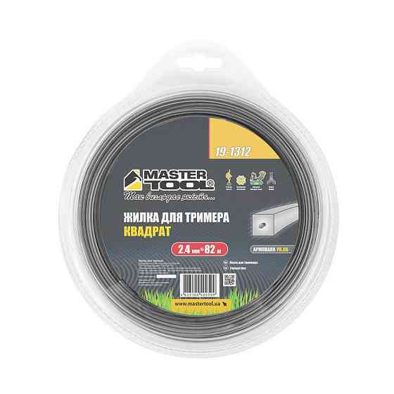 Леска для триммера MASTERTOOL КВАДРАТ АРМИРОВАННЫЙ 2,40 мм 82 м блистер 19-1312 Харків