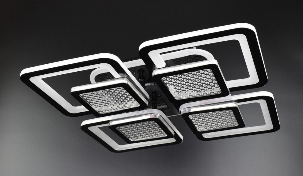 Люстра стельова LED з пультом A2727/4-RGB-bk Чорний 9х42х42 см. Київ - зображення 1