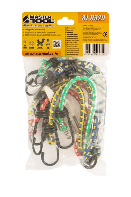 Стяжка груза MASTERTOOL "Паук" резиновая Ø 8 мм 45 см 8 крюков 81-0329 Харьков - изображение 6