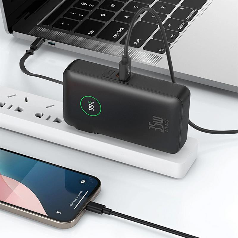 Портативное ЗУ Power Bank WIWU Wi-P049 22.5W+PD35W with cable 10000 mAh Херсон - зображення 3