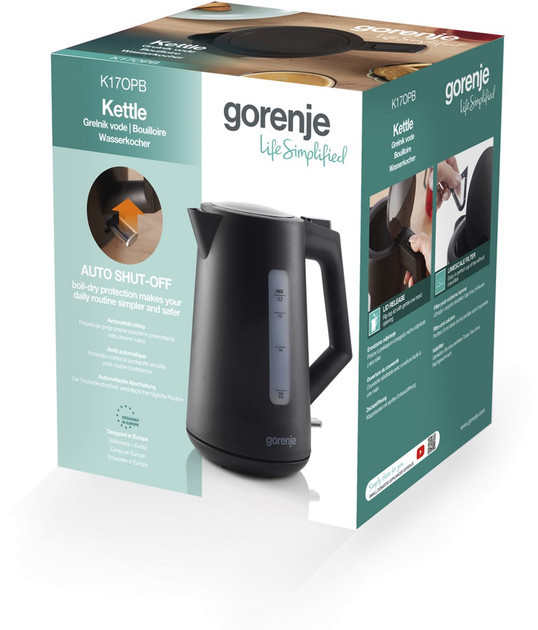 Электрочайник Gorenje K17OPB 1.7 л черный Київ - зображення 6