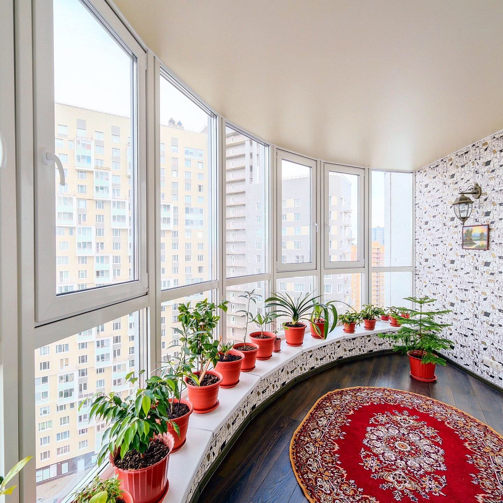 Остекление Rehau Рехау балконов и лоджий с нестандартными проемами Киев - изображение 8