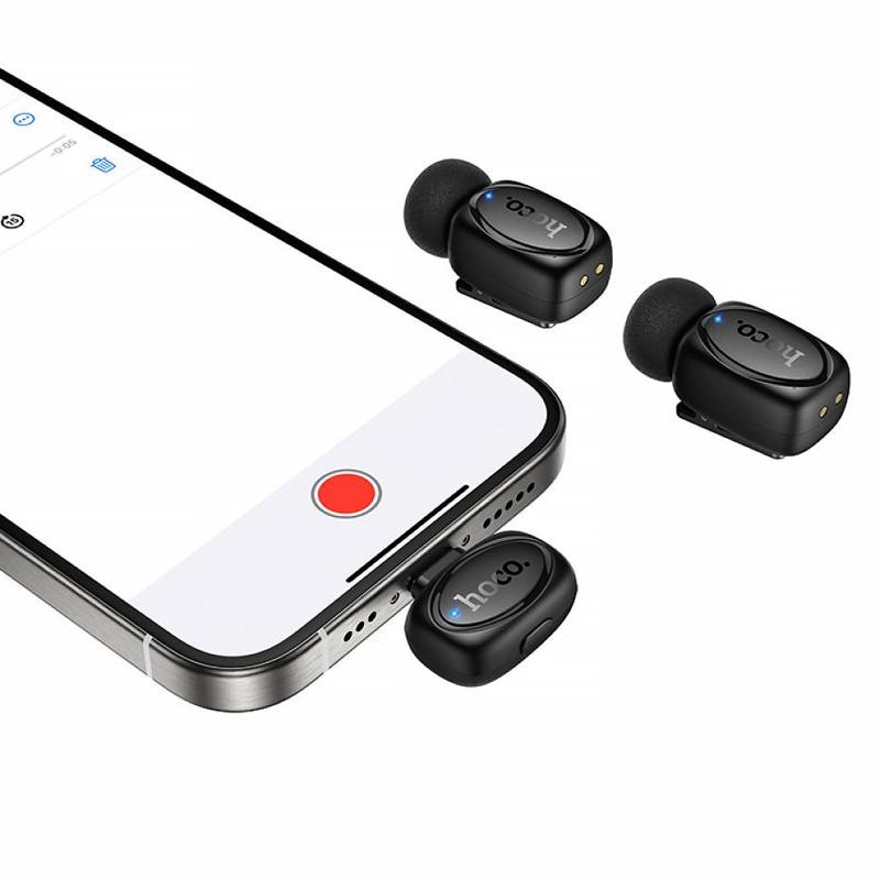 Петличный беспроводной микрофон Hoco L19 Graceful dual-mic 2in1 (Lightning/Type-C) Херсон - зображення 4