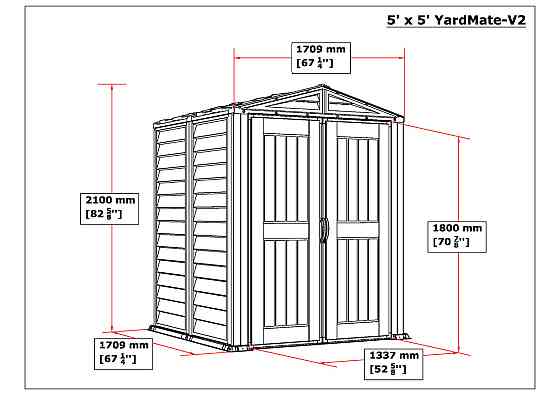 Сарай пластиковый YardMate 171x171x210 см темно-серый Киев