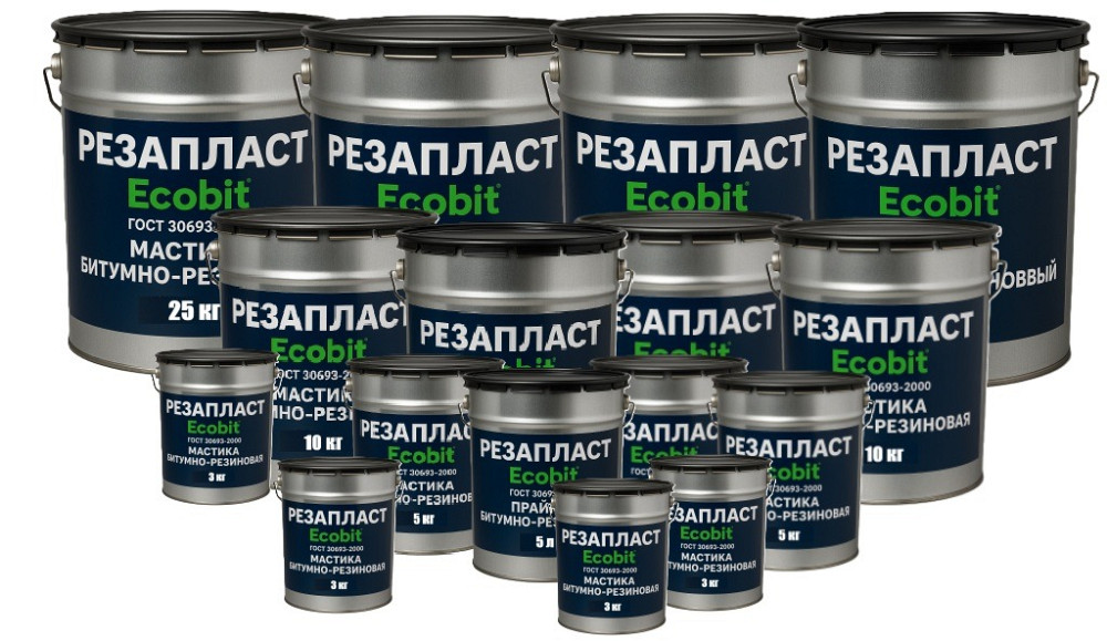 Мастика РЕЗАПЛАСТ Ecobit ведро 10,0 кг кровельная для швов резино-битумная Дніпро - зображення 2