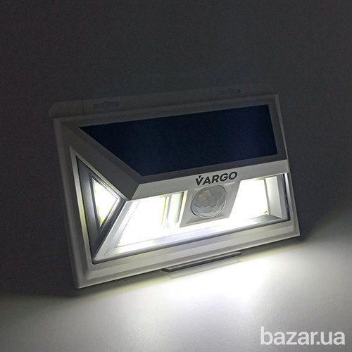 LED светильник на солнечной батарее VARGO 10W c датчиком Белый Вінниця - зображення 4