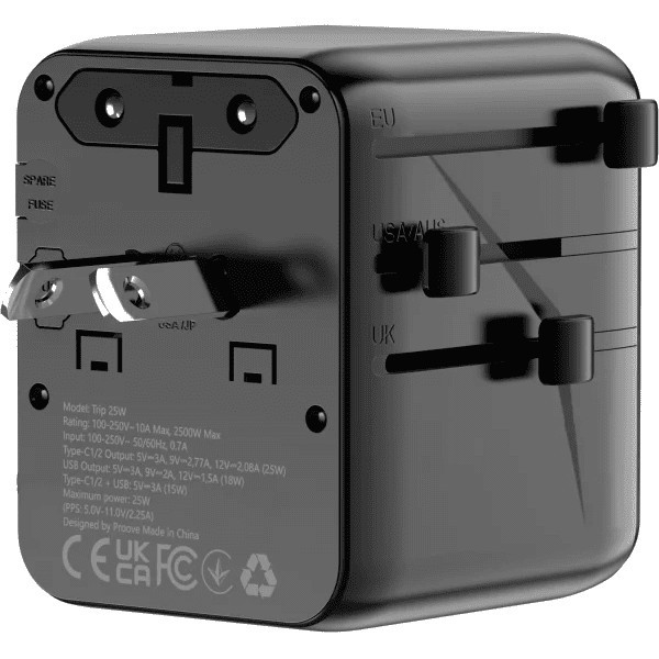 Мережевий перехідник Proove Trip 25W Black (TATL25310001) Харків - зображення 7