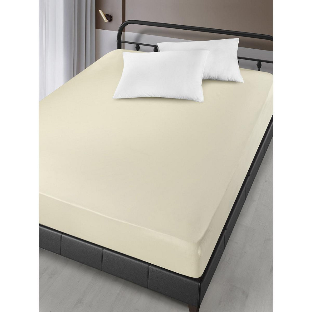 Простирадло на резинці Arya Сатин London AR-A107299-cream 160х200х30 см кремова Киев - изображение 1