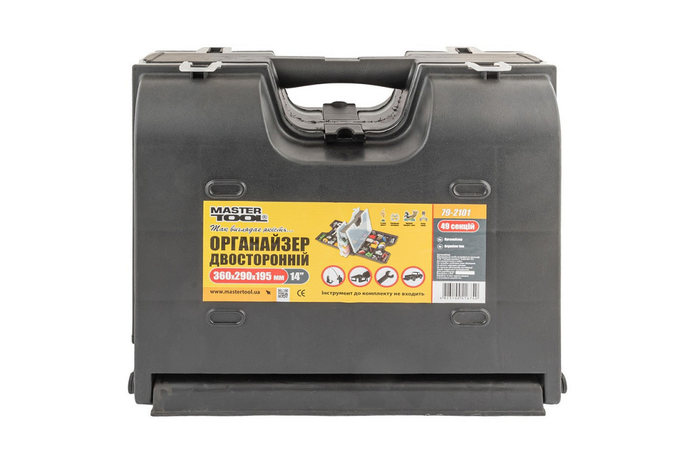 Органайзер двухсторонний MASTERTOOL с ручкой 14" 360х290х195 мм 49 секций 79-2101 Харків - зображення 1