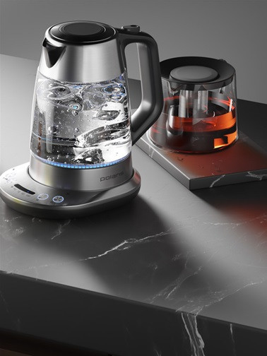 Электрочайник Polaris WIFI IQ Home Matte PWK 17115CGLD 1.7 л серебристый Київ - зображення 9