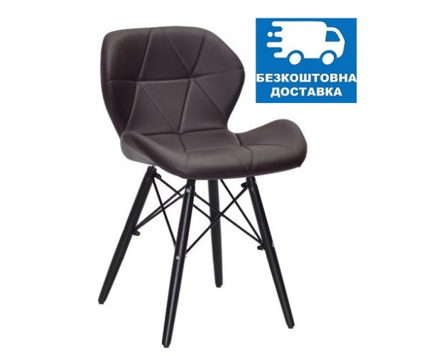 Стілець Стар В м'який екошкіра коричнева Дніпро - зображення 1