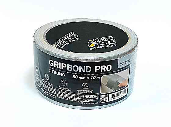 Лента армированная MASTERTOOL GripBond Pro Strong t 70°C 50 мм×10 м серая 77-2510 Харків