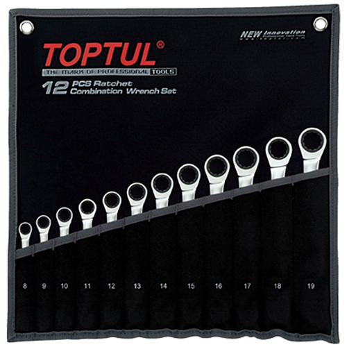 Набор комбинированных ключей трещоточных TOPTUL 8-19мм 12ед. в чехле GPAQ1202 Харьков - изображение 1
