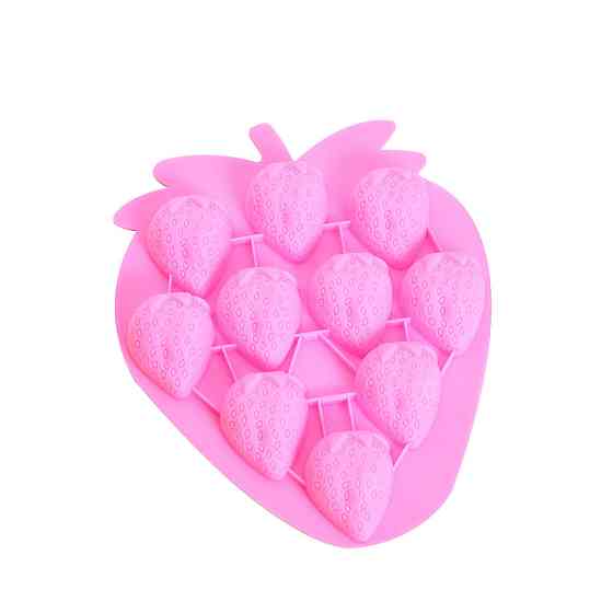 Форма силіконова для випічки Полуниця 6947 18.5х16х2 см рожева Київ