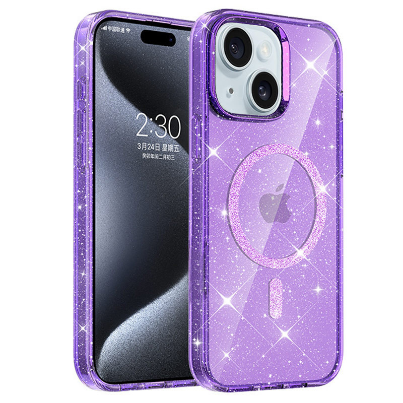 Чехол TPU Eclipse Sparkle Magnetic Fit для Apple iPhone 14 / 13 (6.1") Херсон - зображення 1