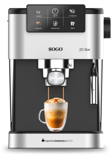 Кофеварка рожковая Sogo SS-5668 1350 Вт черная Киев - изображение 2