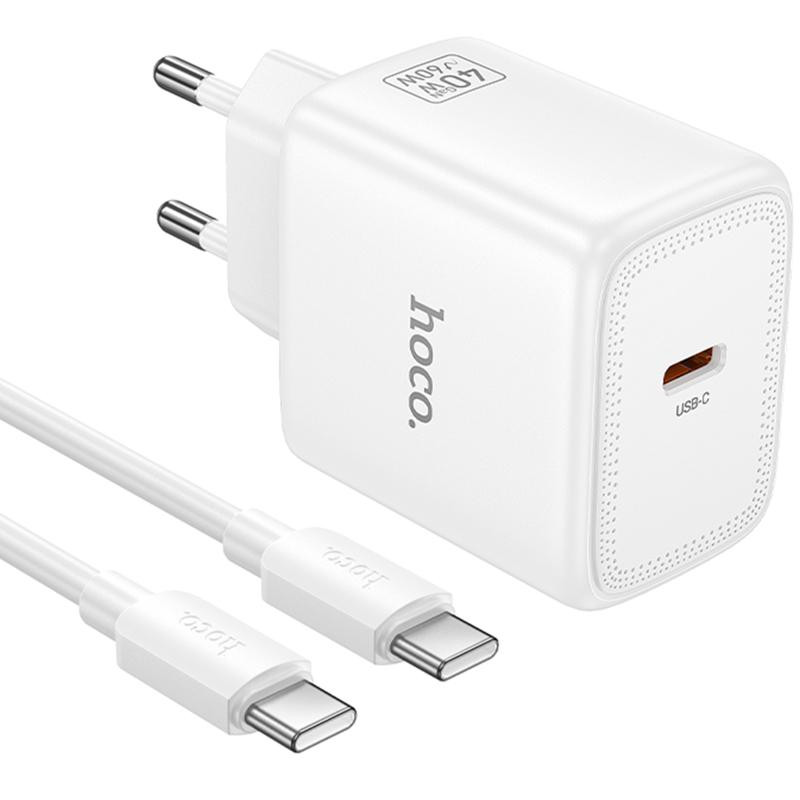 СЗУ Hoco N83 Profit PD40W (1USB-C) + кабель Type-C to Type-C Херсон - зображення 1