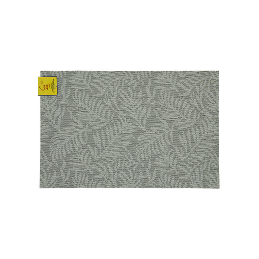 Коврик сервировочный под столовые приборы, 30х45 см, серые листья, ТМ Мой Дом 01441 Київ - зображення 1