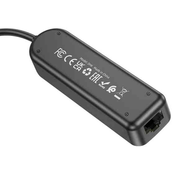 Переходник Borofone DH6 Erudite 4in1 Gigabit Ethernet (Type-C to USB3.0*3+RJ45) (0.2m) Херсон